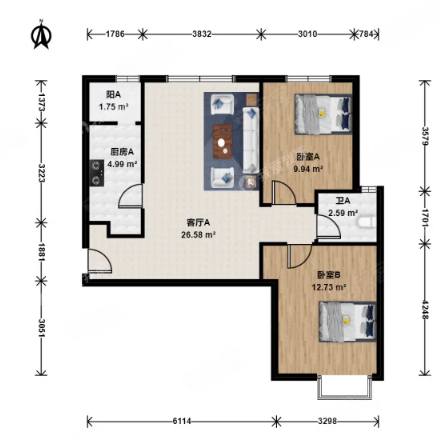 富力阳光富力阳光美园 朝阳-常营-常营中路2号美园 朝阳-常营-常营中路2号 1室