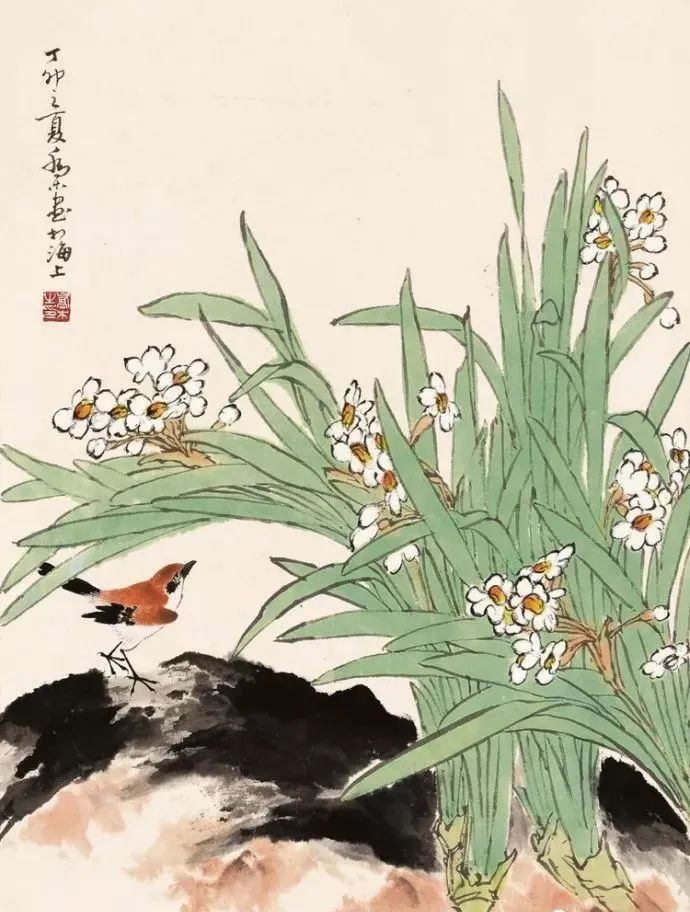 国画里的十大名花，冰波仙子——水仙